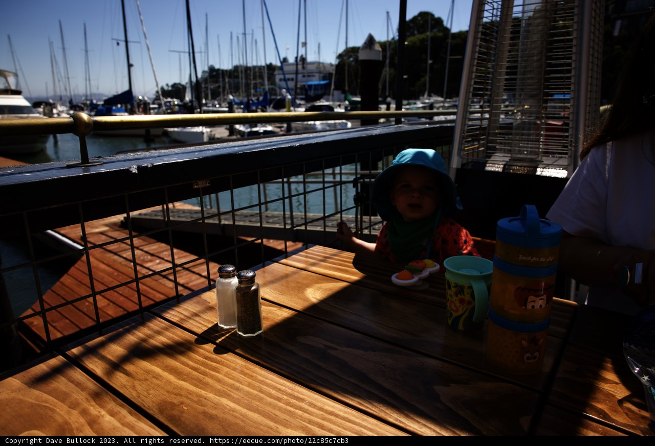 Seaside Serenity: Mother and Child Moment in Tiburon.