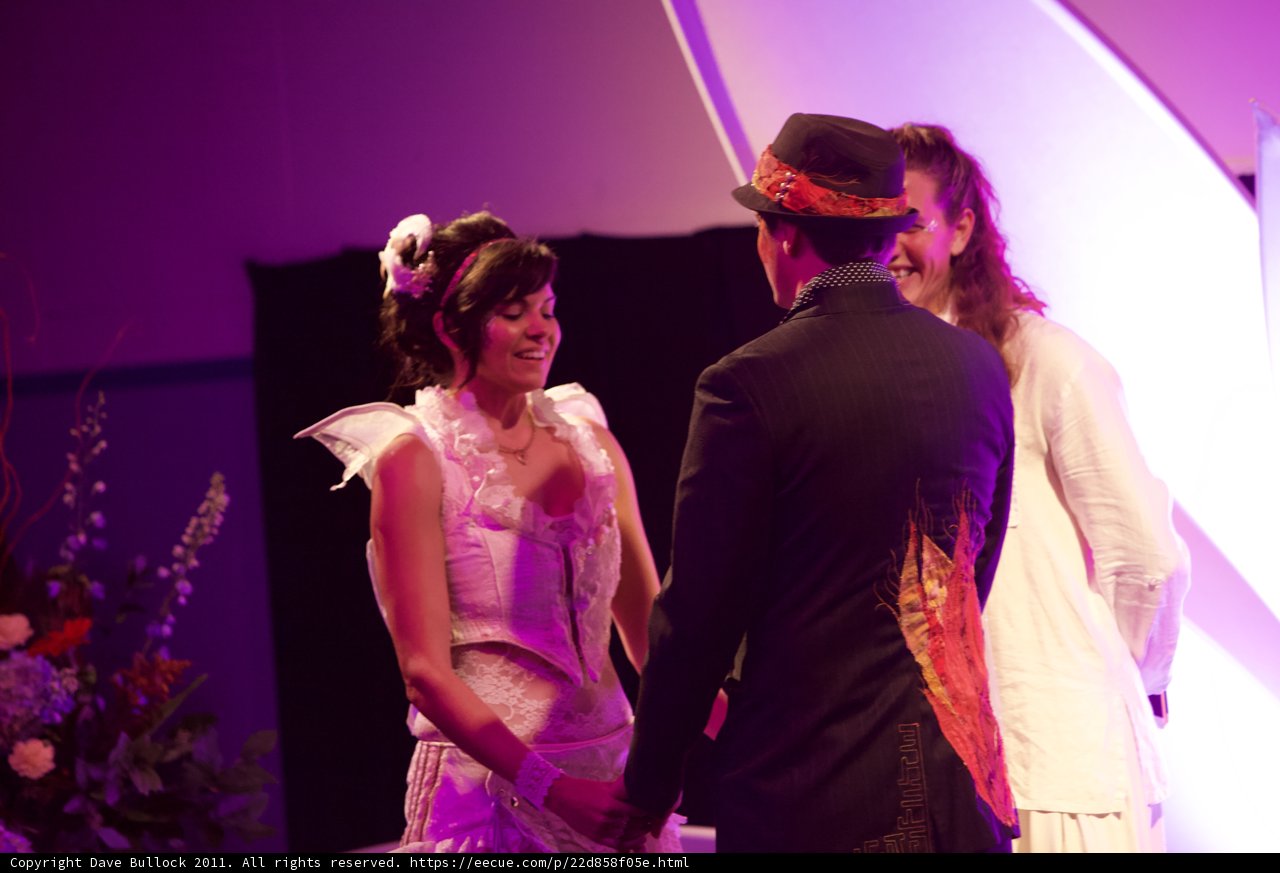 The Newlyweds and the Purple Backdrop