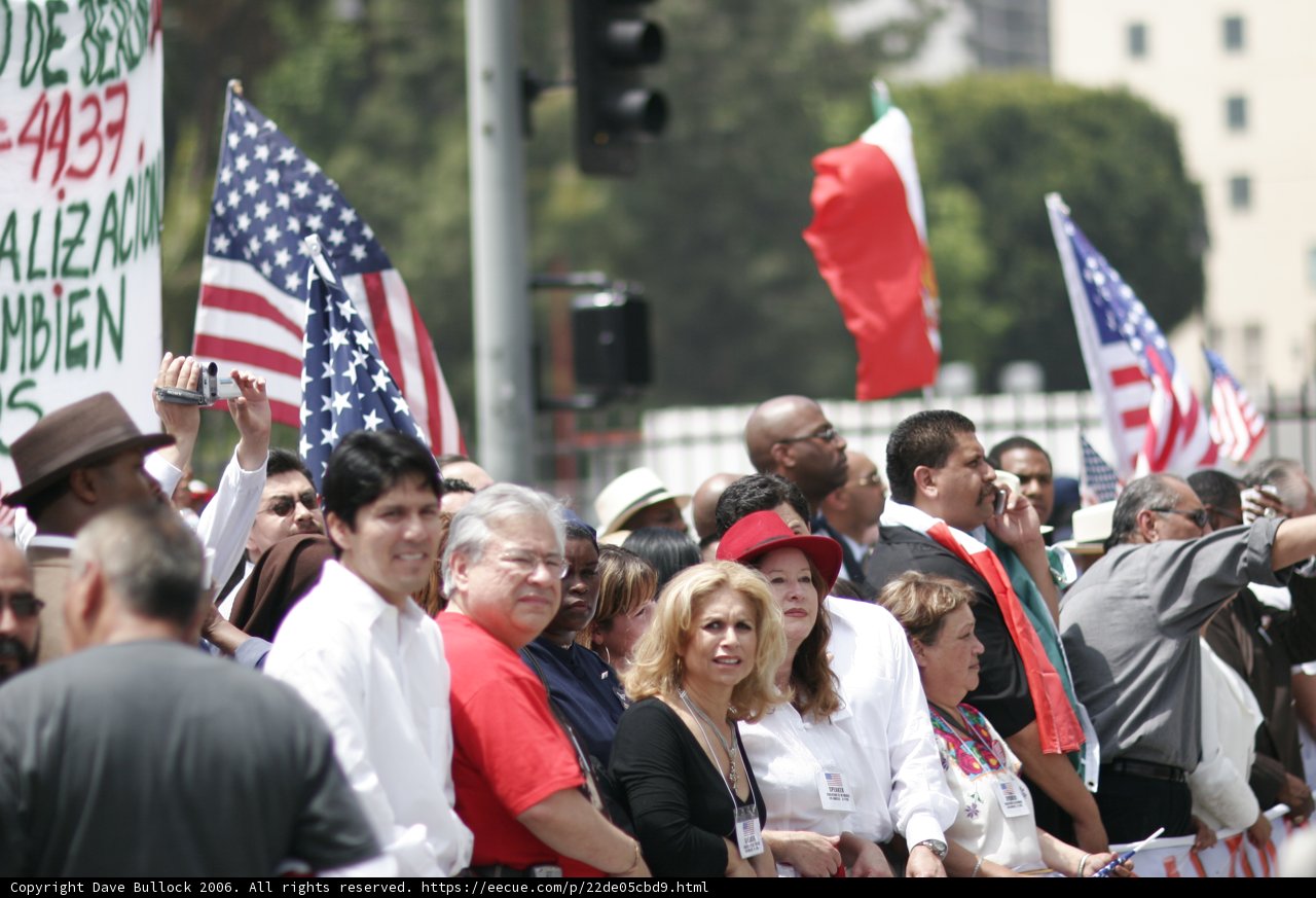American and Mexican Flags Unite Crowd