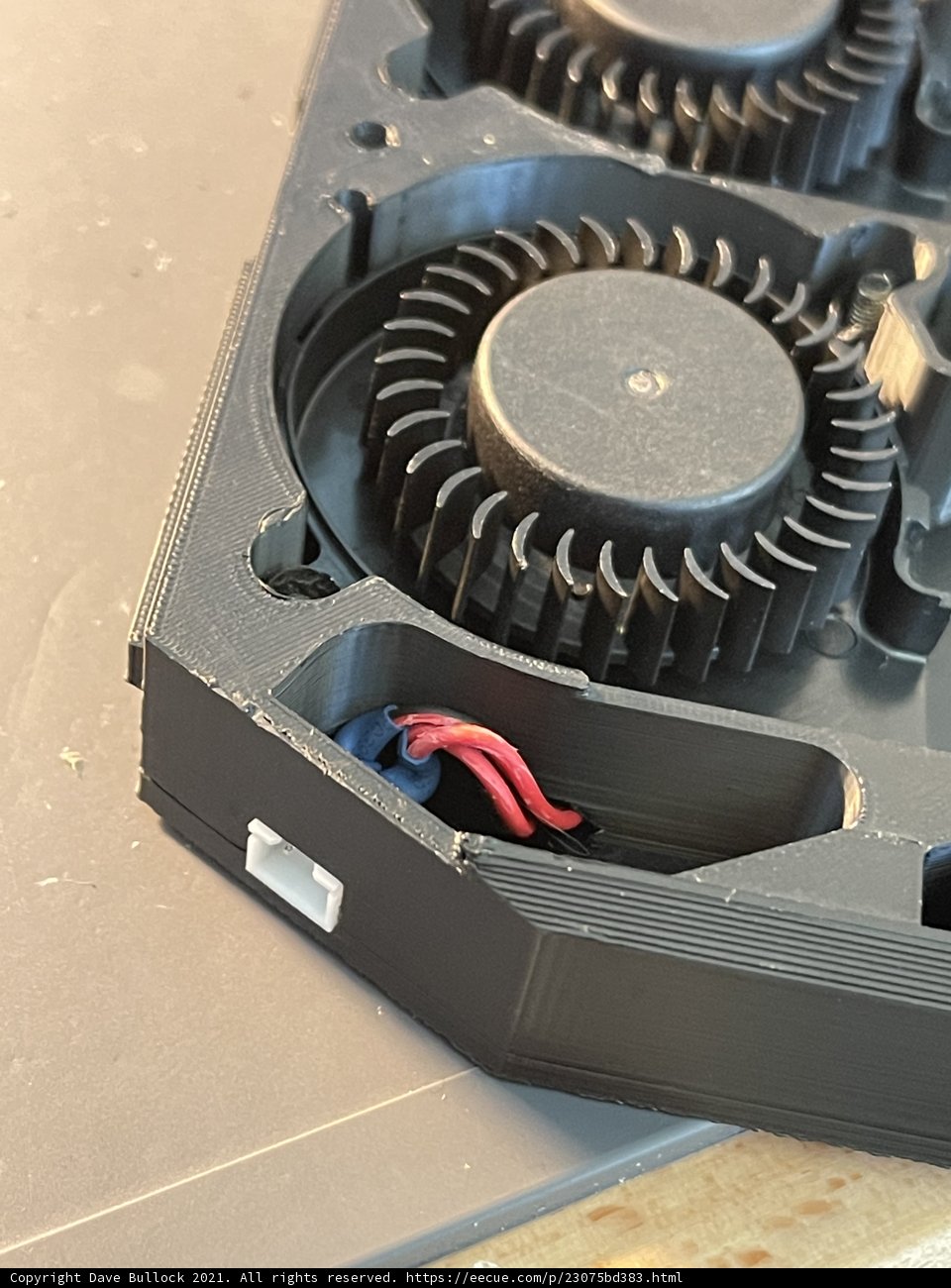 A close-up of a computer fan