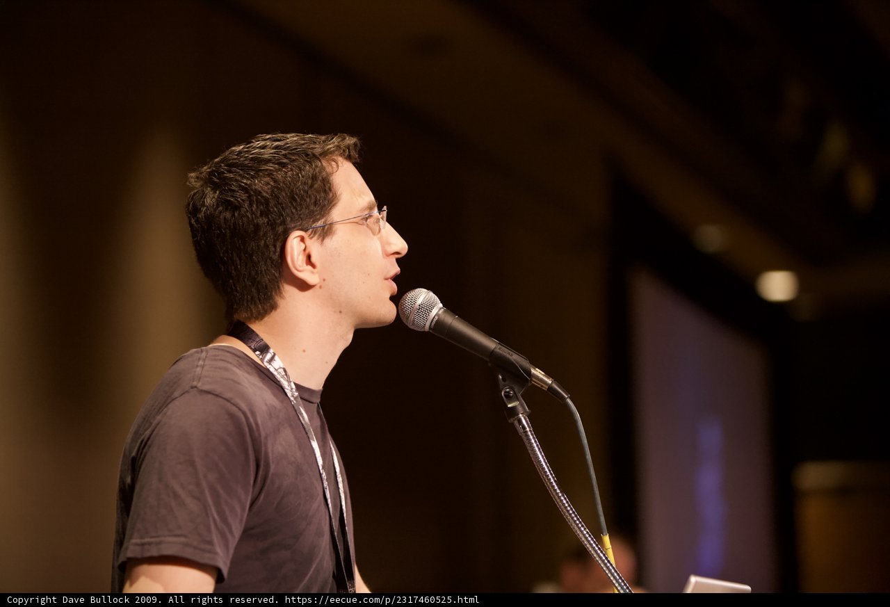 Jeff M on stage with the Mic