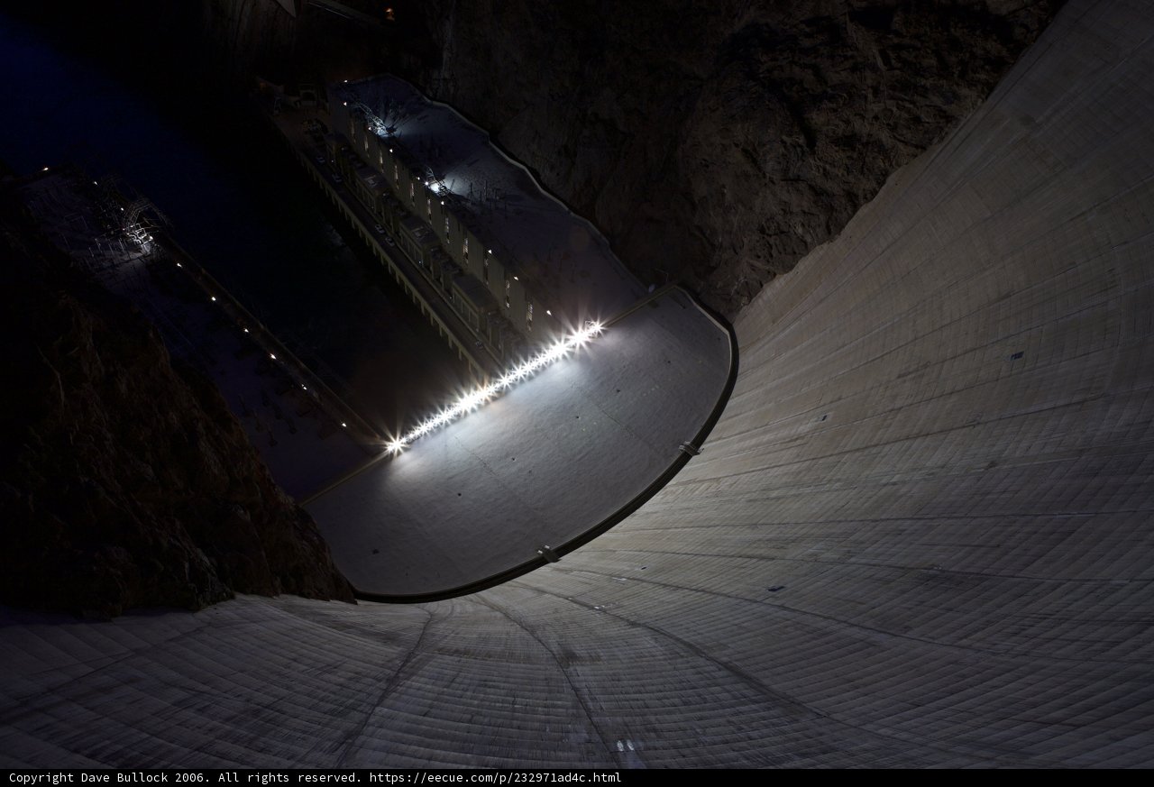 Night View of Hoover Dam