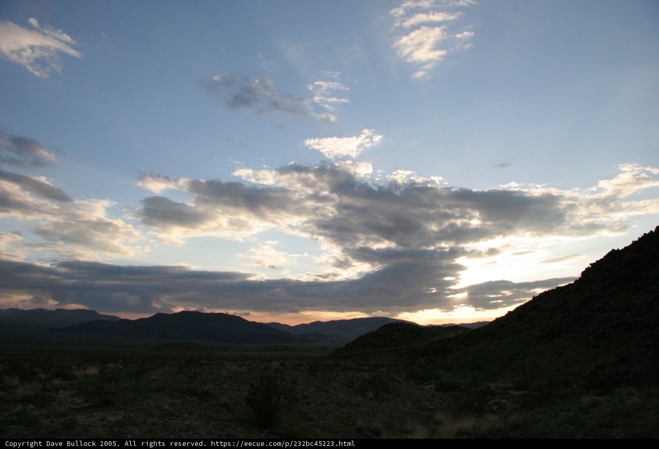 Desert Sunset with Majestic Mountains