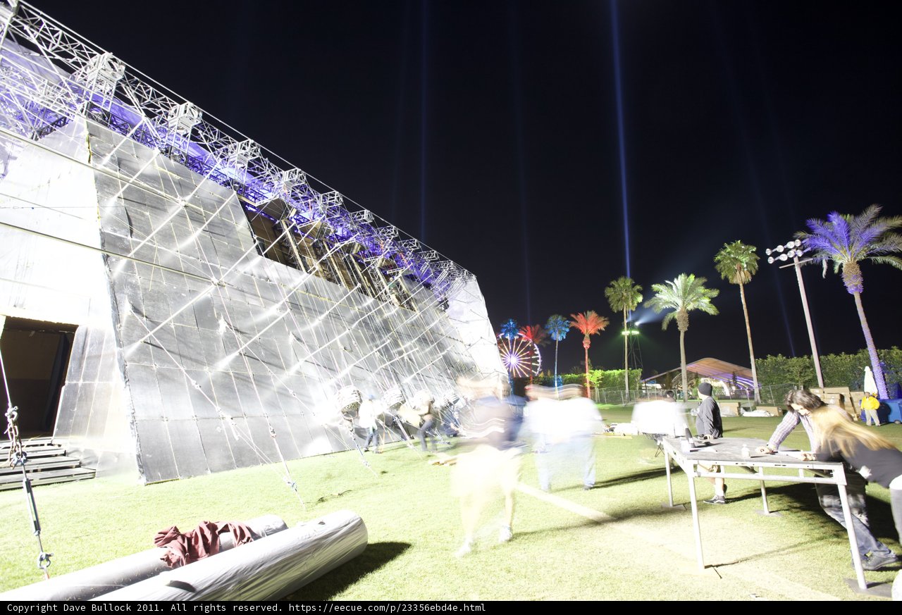 Nighttime Gathering at Architectural Marvel