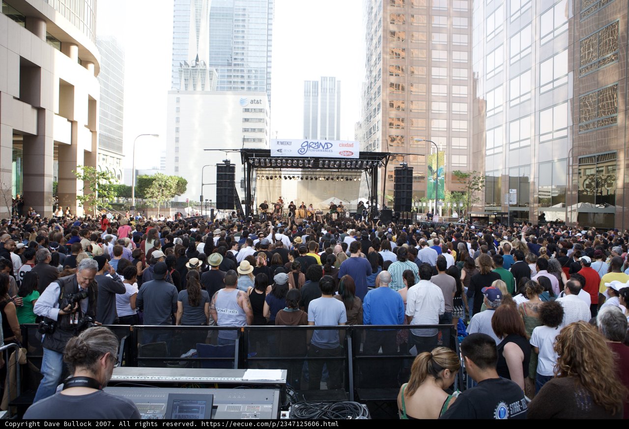 Crowd Jamming to Ozomatli's Grand Performance in City Square