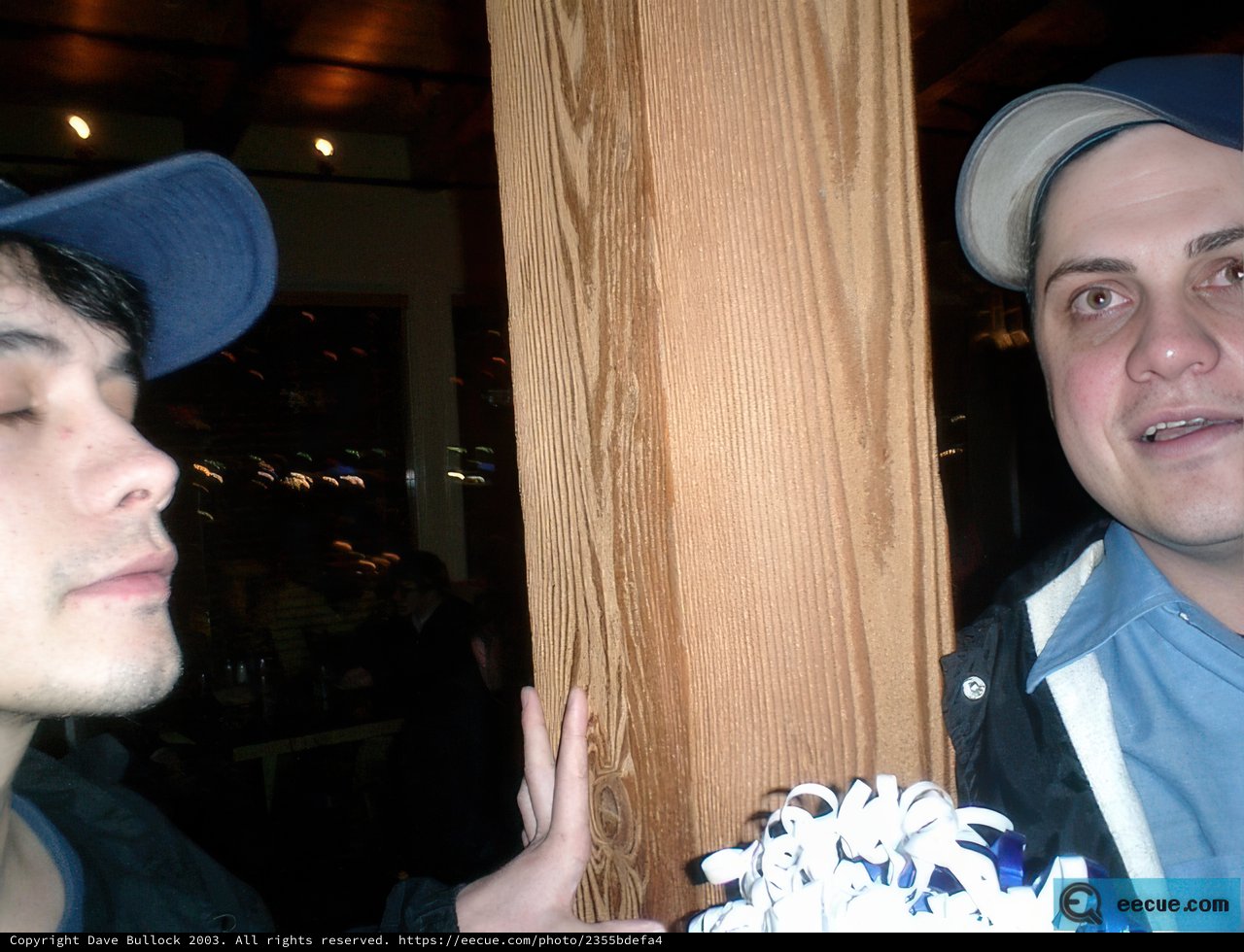 Blue-Hatted Bruce and Alan in 2002