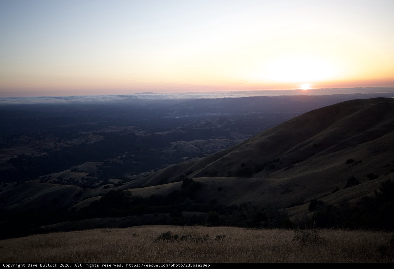 Golden Sunset Over the Bay Area from Mount Diablo