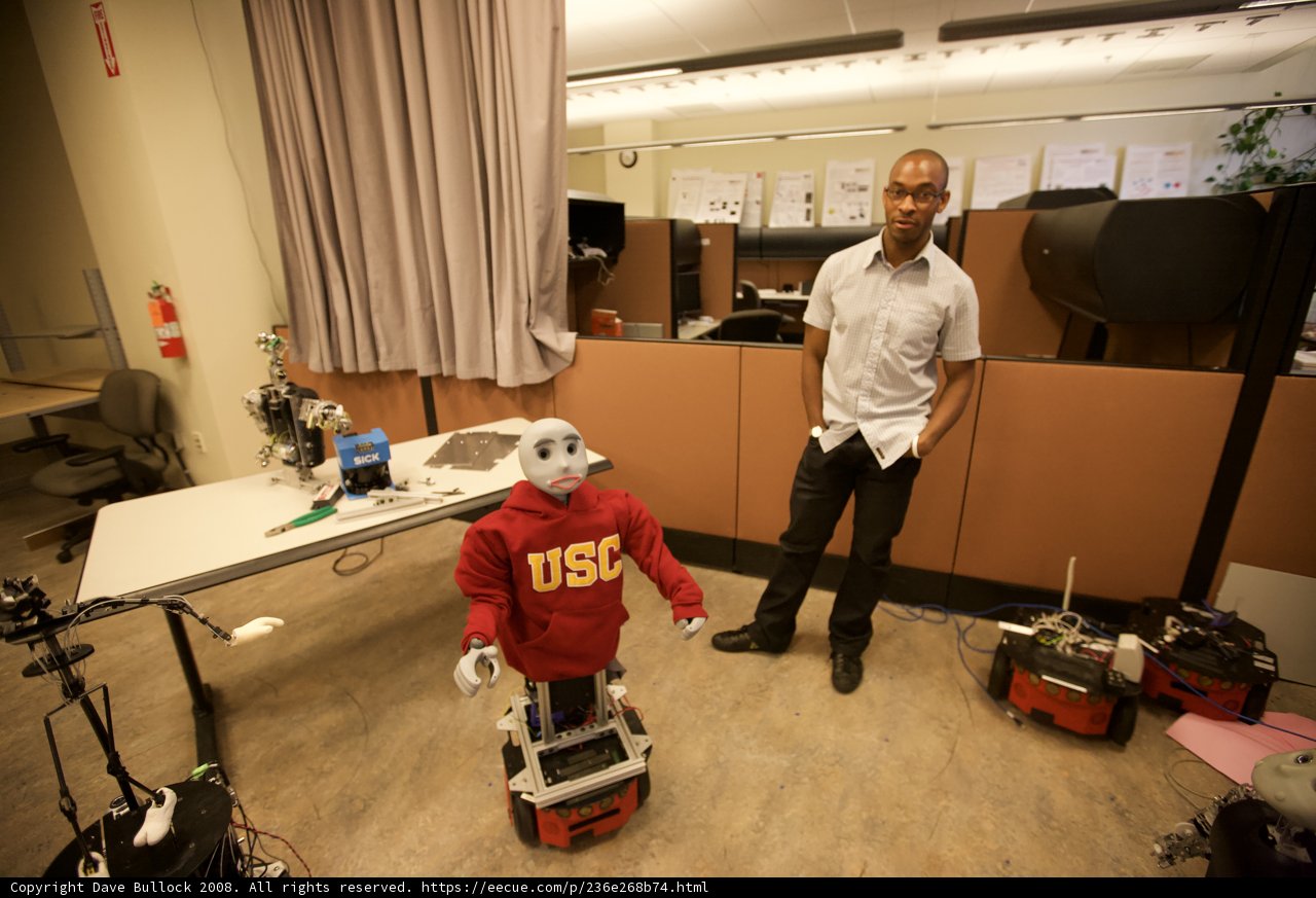Man and Robot in the Office
