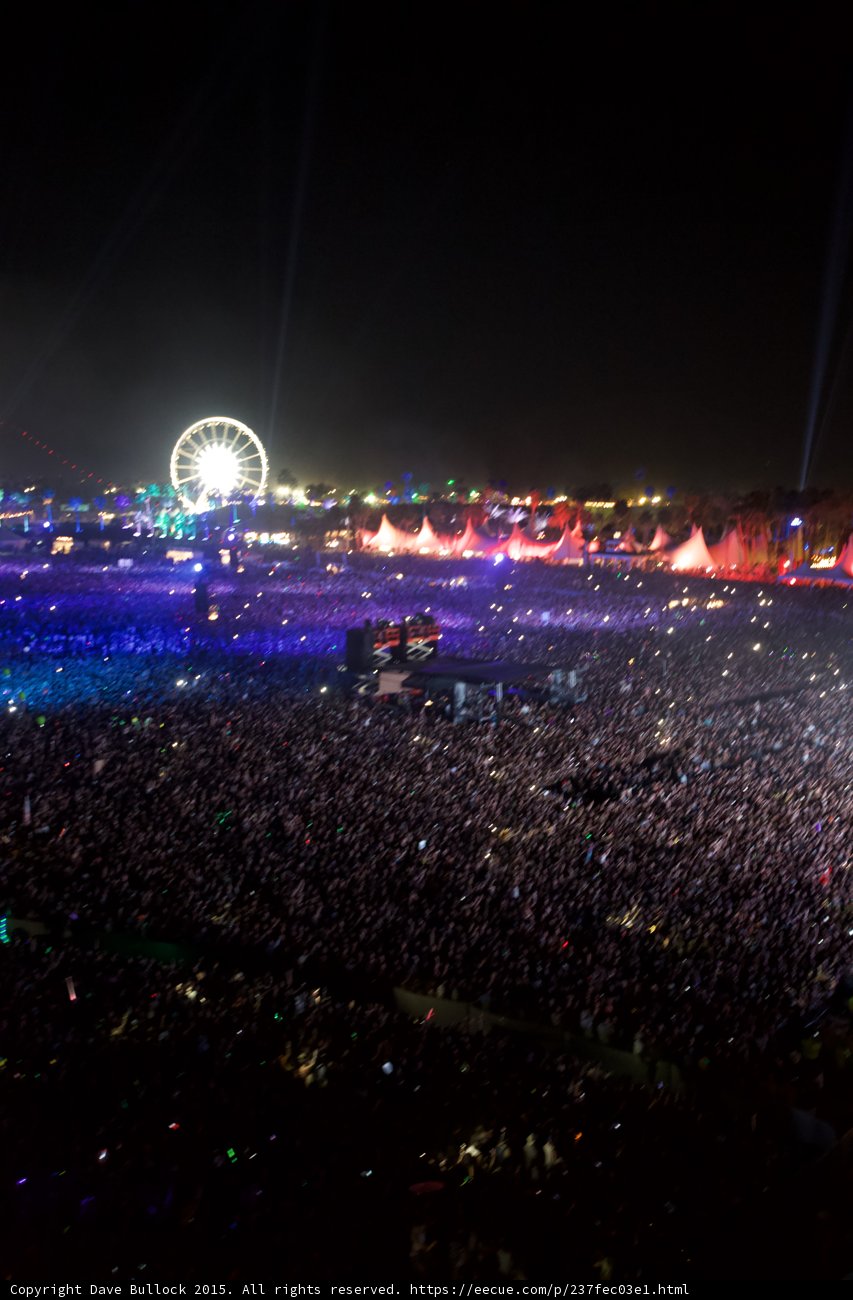 Nighttime Crowd at Coachella Music Festival