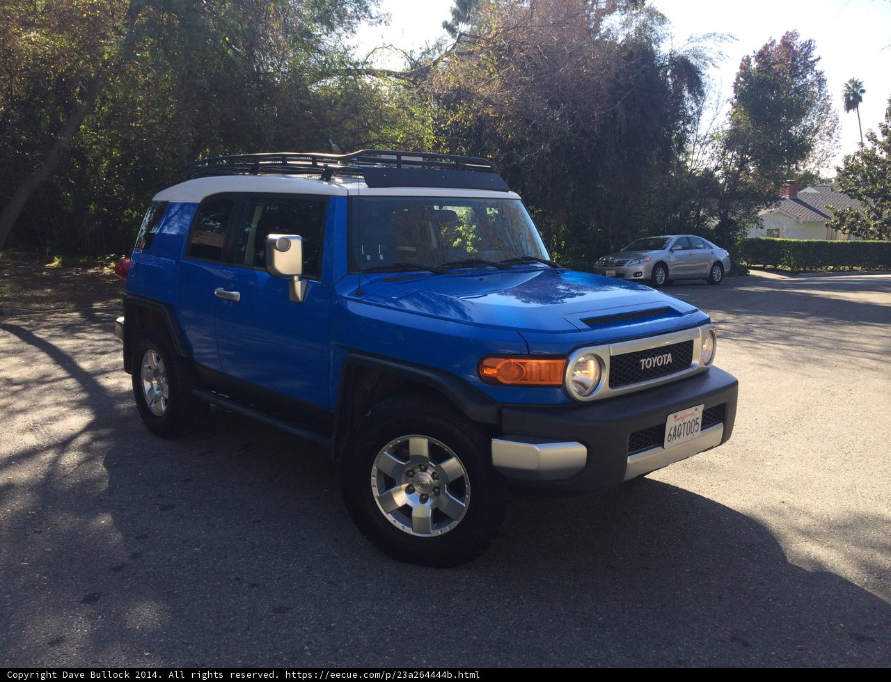 Blue Toyota FJ Cruiser in the Parking Lot