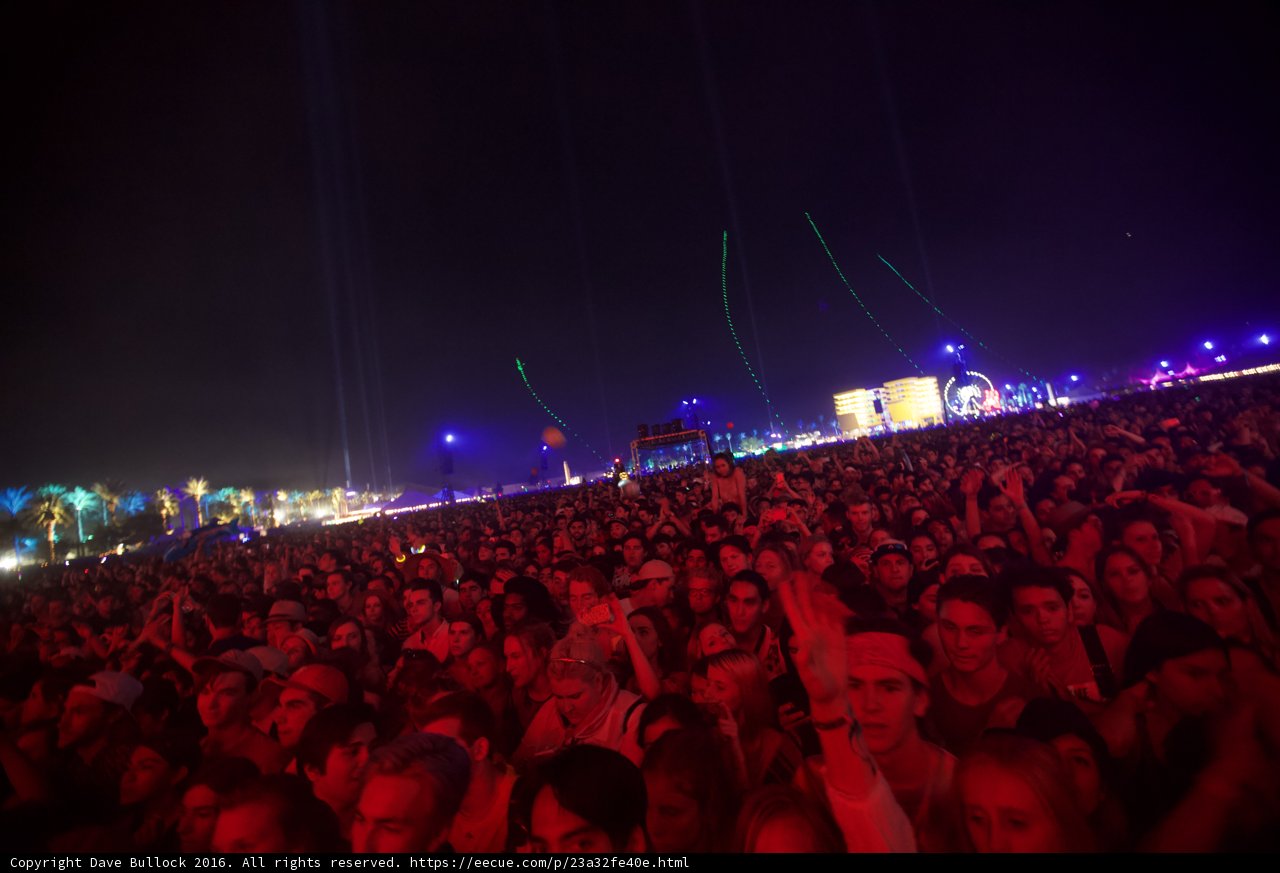 Night Sky Crowd at Coachella Music Festival