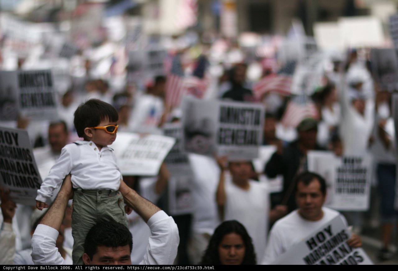 Father and Son at Protest Parade