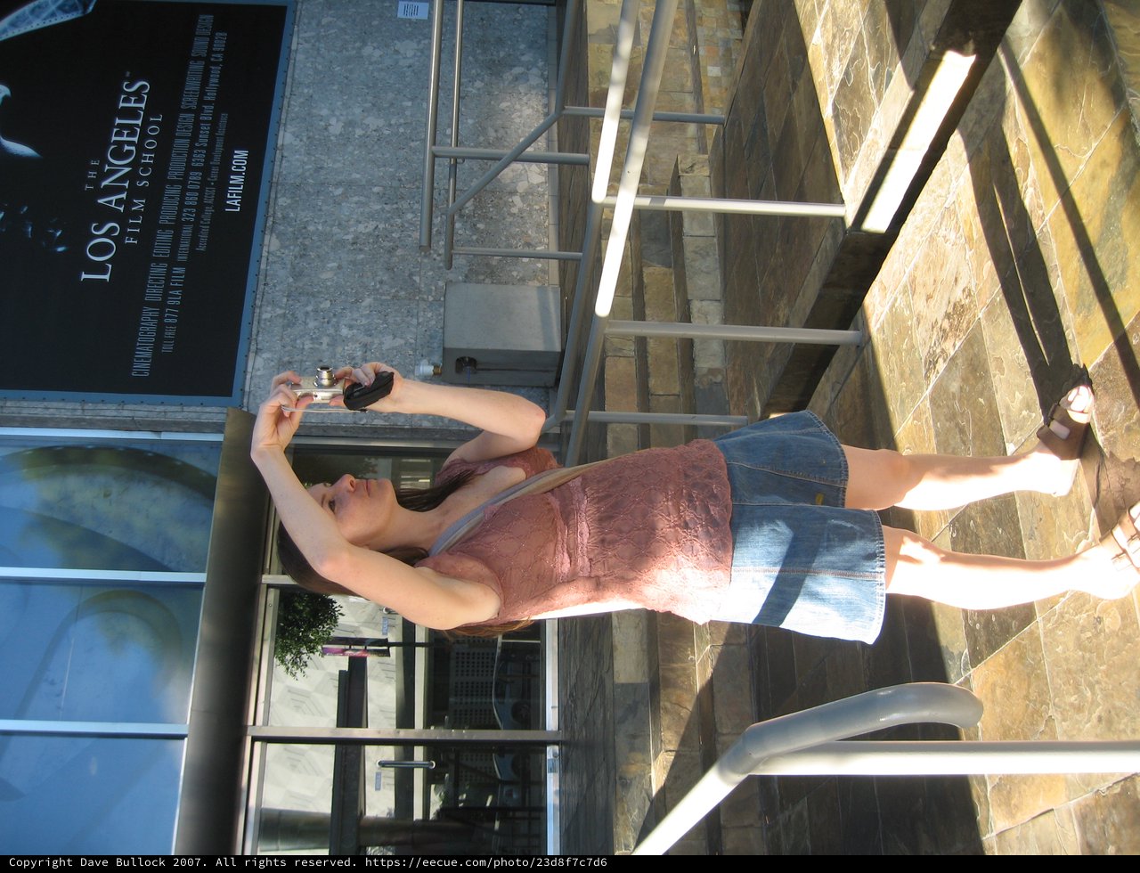 Tourist Photographer Outside Los Angeles Film School