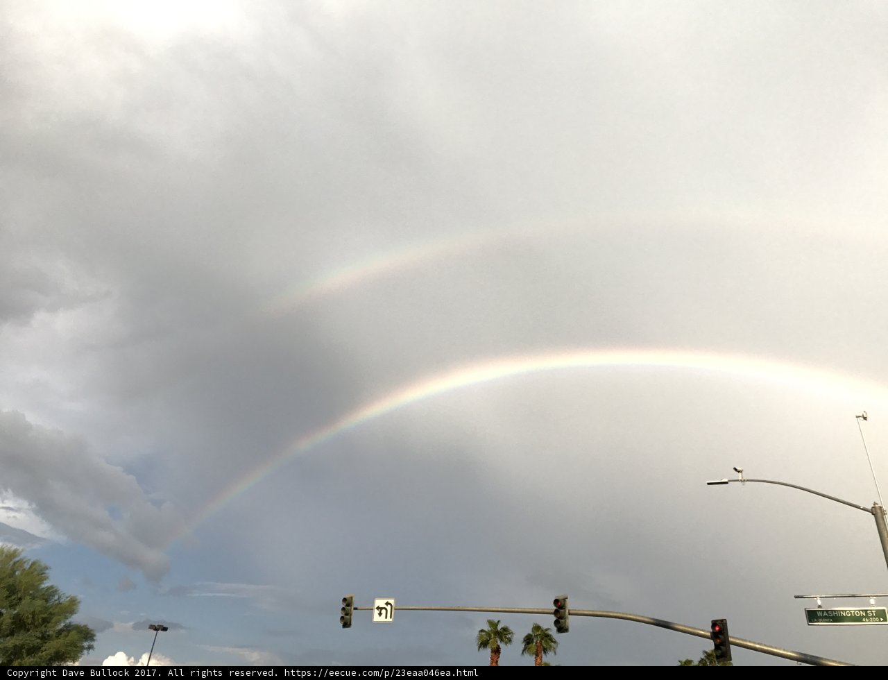 Double Rainbow Shines Over Urban Light