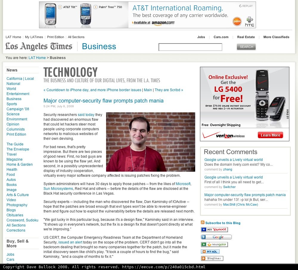 Dan Kaminsky on a Webpage