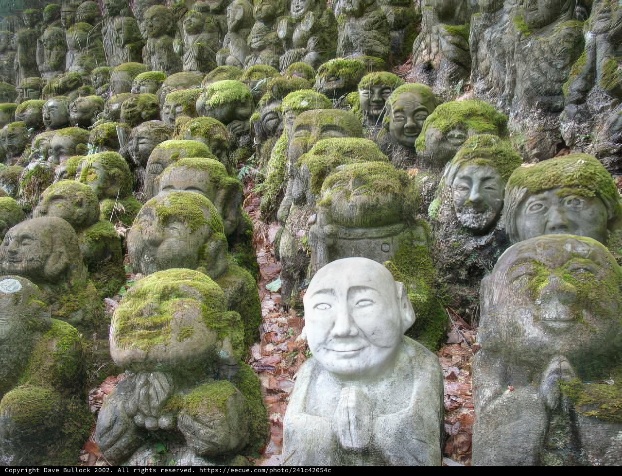 Moss-Covered Statues