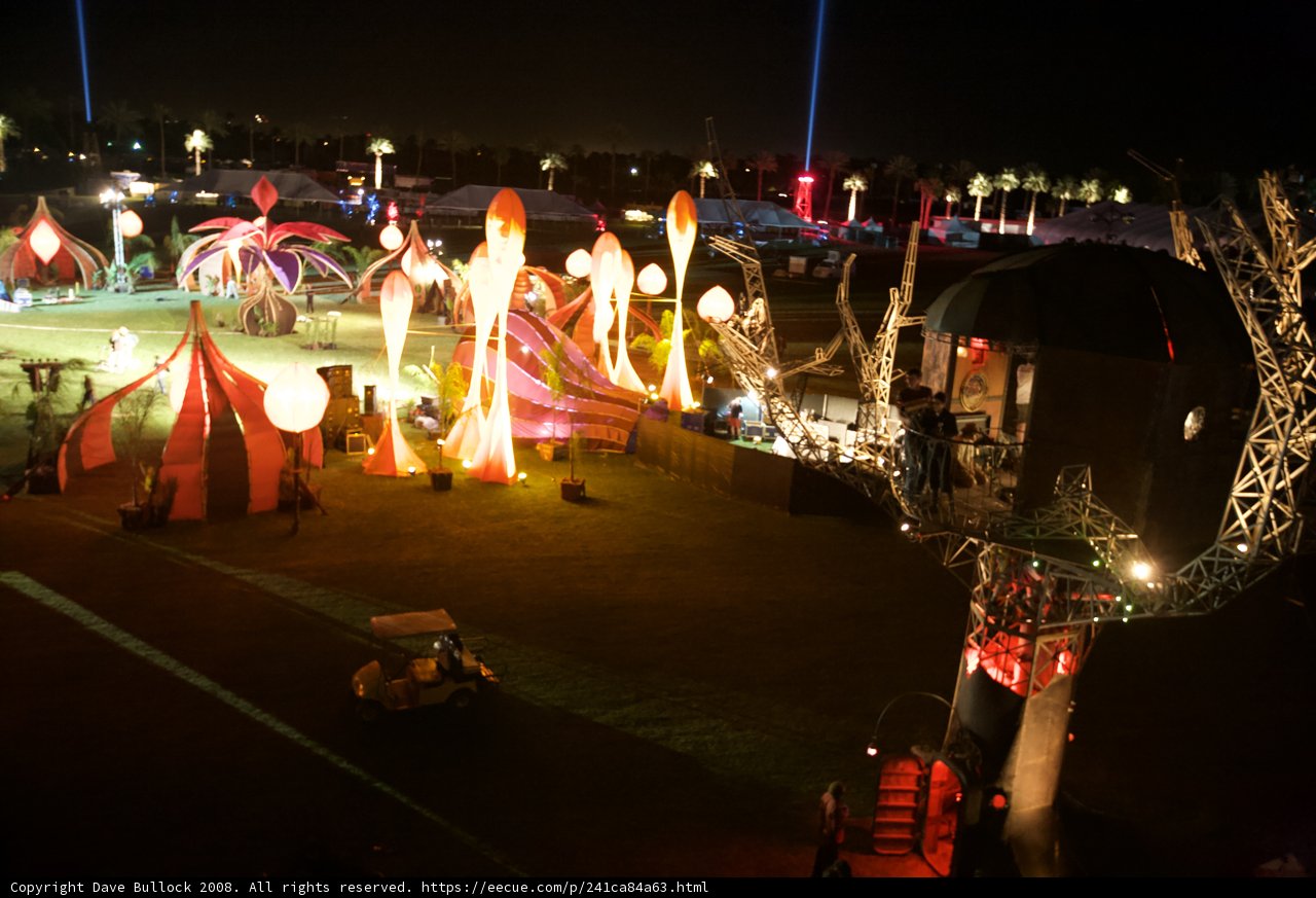 Colorful Lights in the Coachella Night Sky