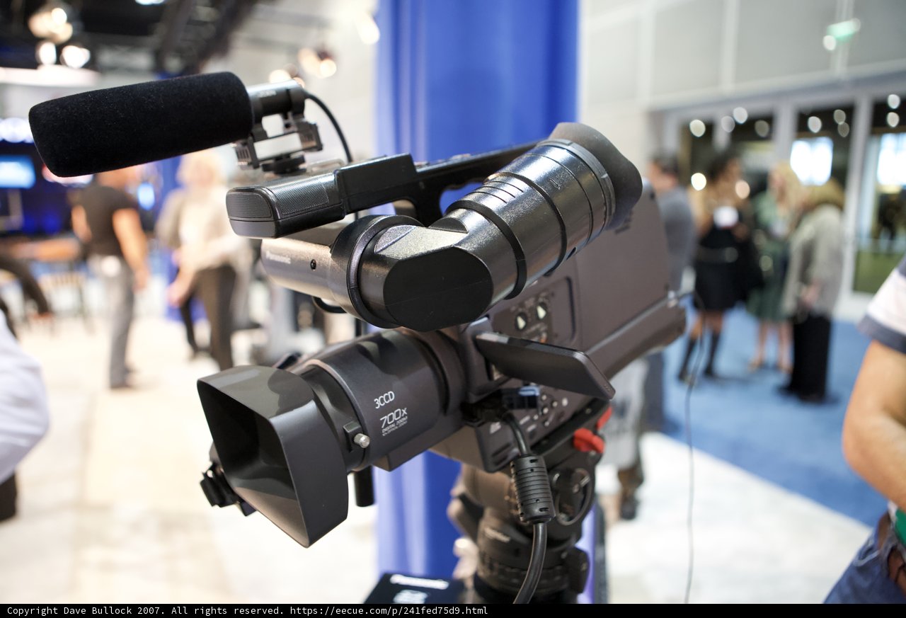Video Camera Captures Group Scene