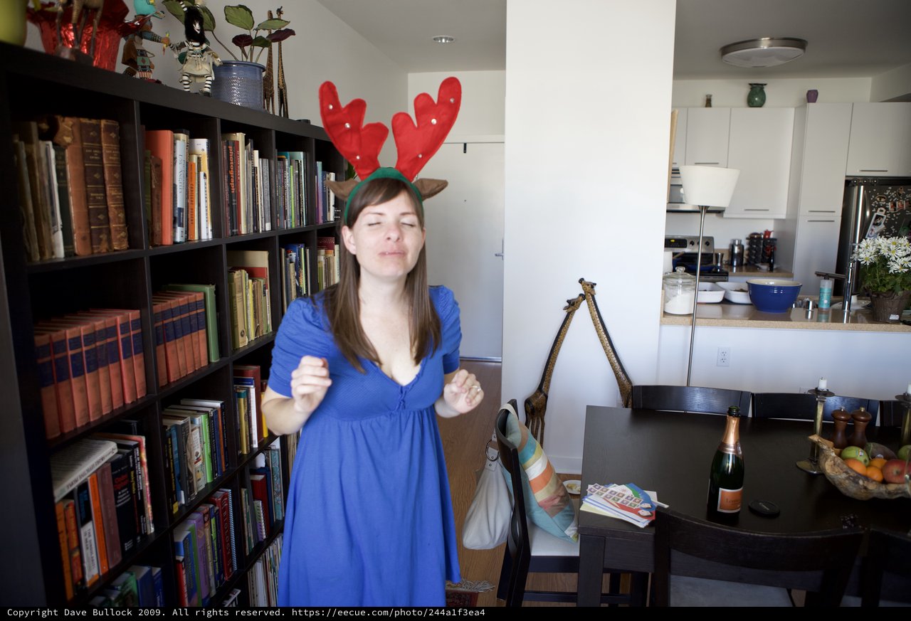 Dancing Reindeer: Holiday Cheer in a Cozy Apartment