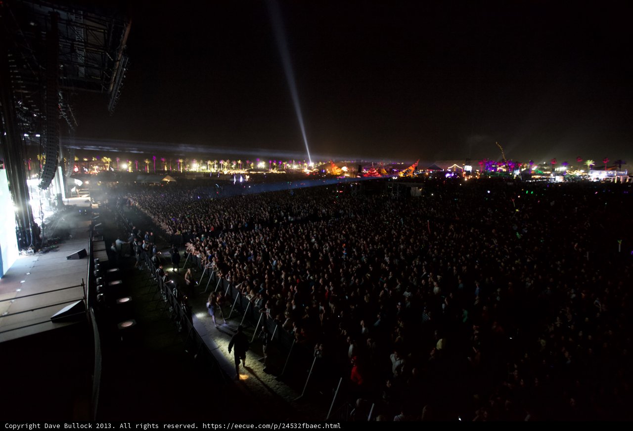 Night Sky Lit Up by Excited Crowd at Coachella