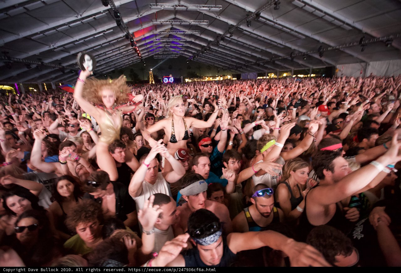 Urban Concert Crowd at Coachella Music Festival