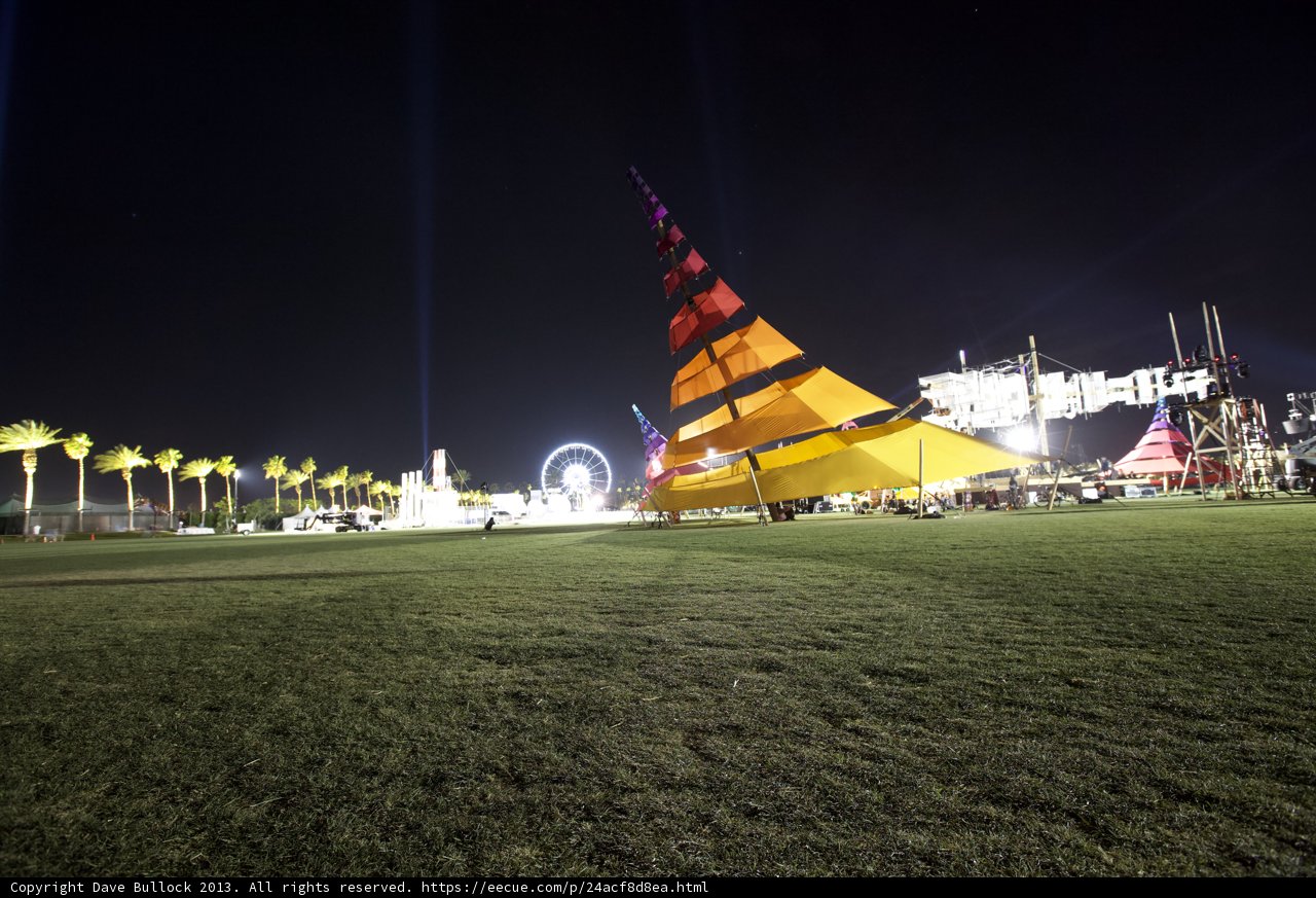 Colorful Lights on Coachella Tent