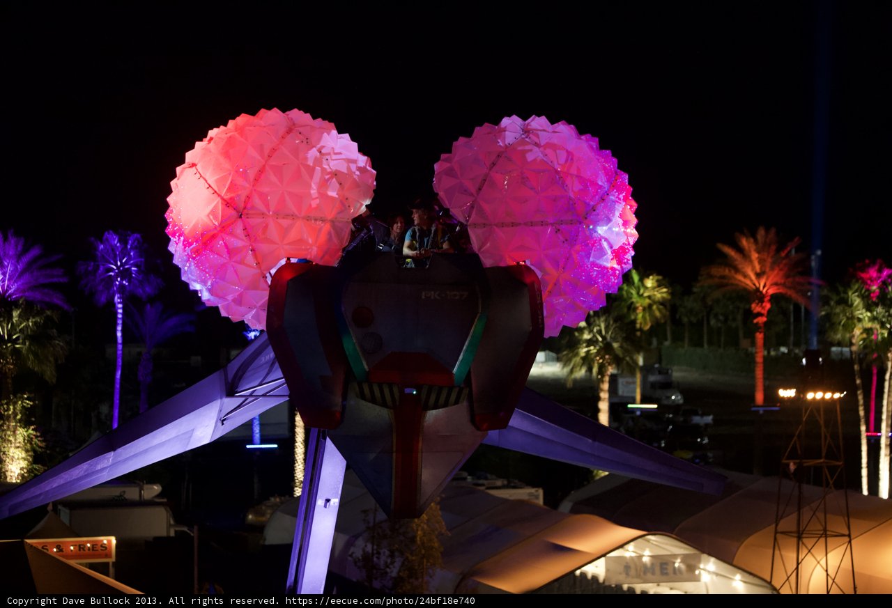 Glowing Elephant in Coachella Night Sky