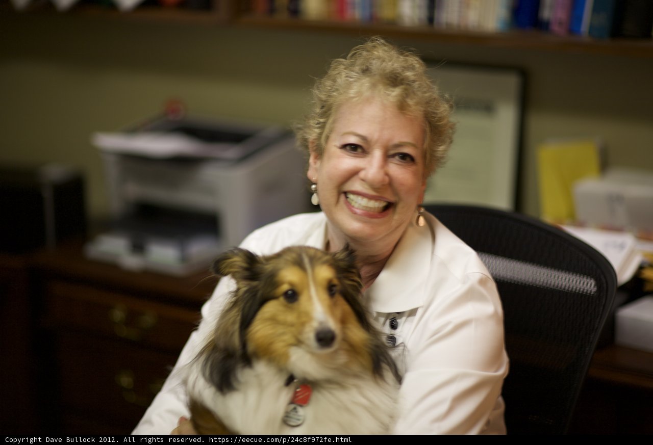 Woman at Work with Her Canine Companion