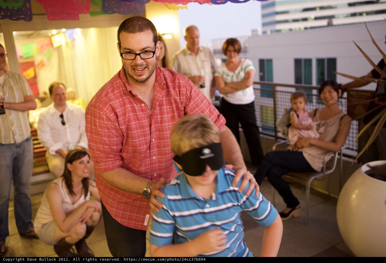 Blindfolded Boy Steered at Fiesta Birthday Party