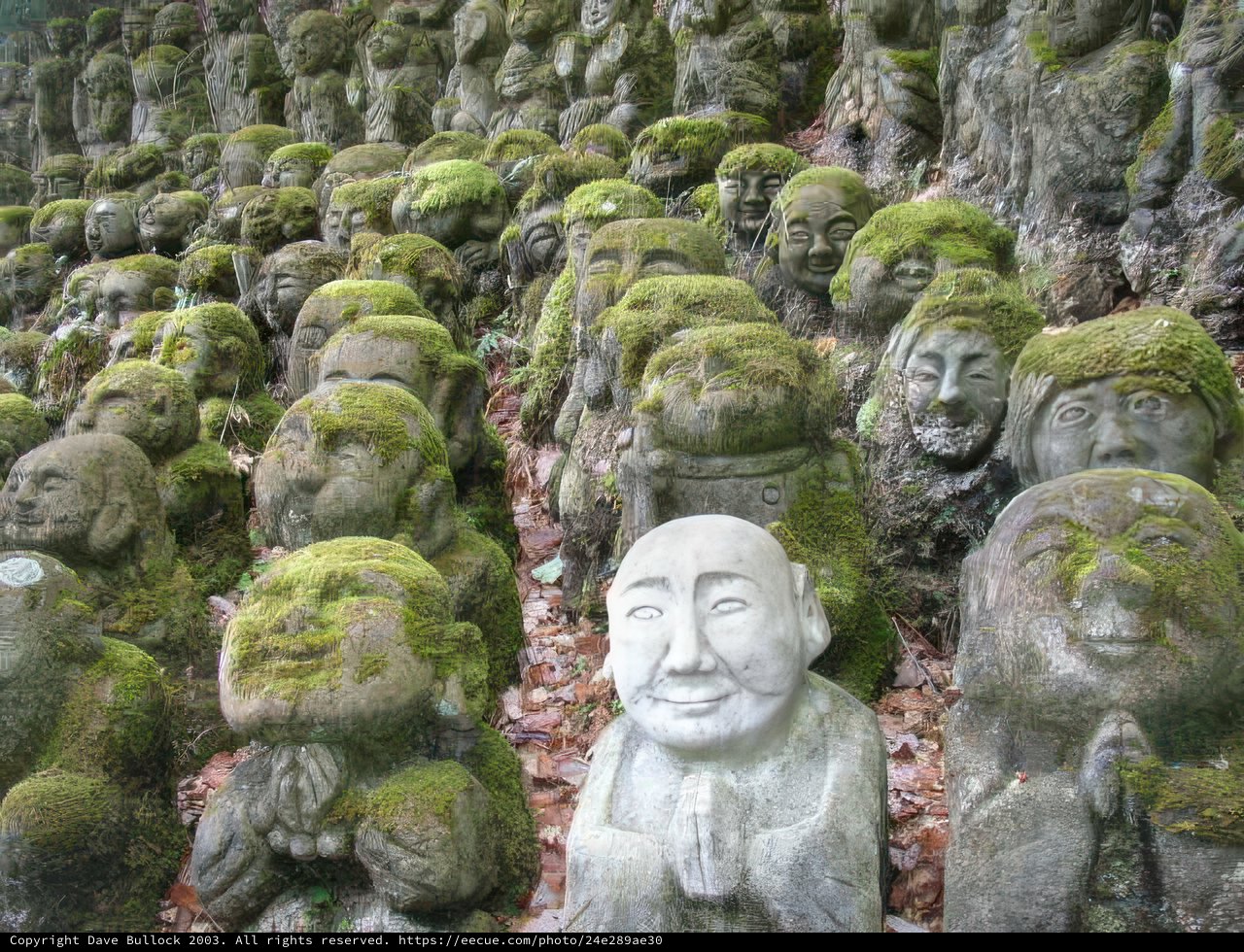 Mossy Stone Statues at Kyoto City Hall