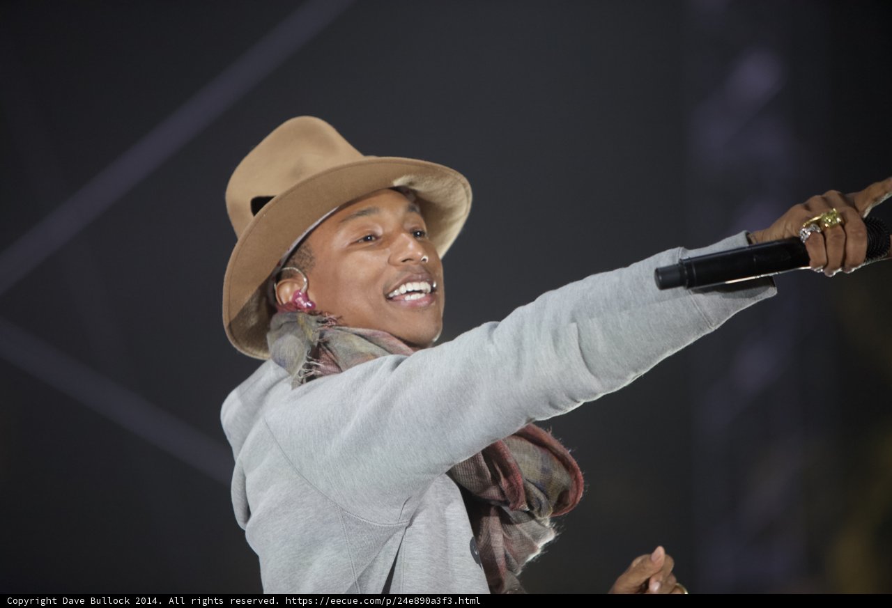 Pharrell Williams rocks the stage at the 2012 Grammy Awards