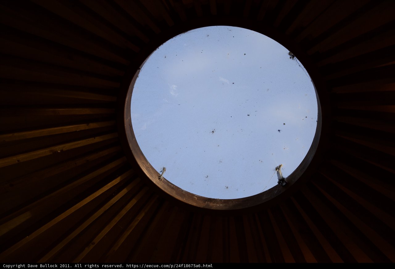 Circular Skylight in Wooden Building
