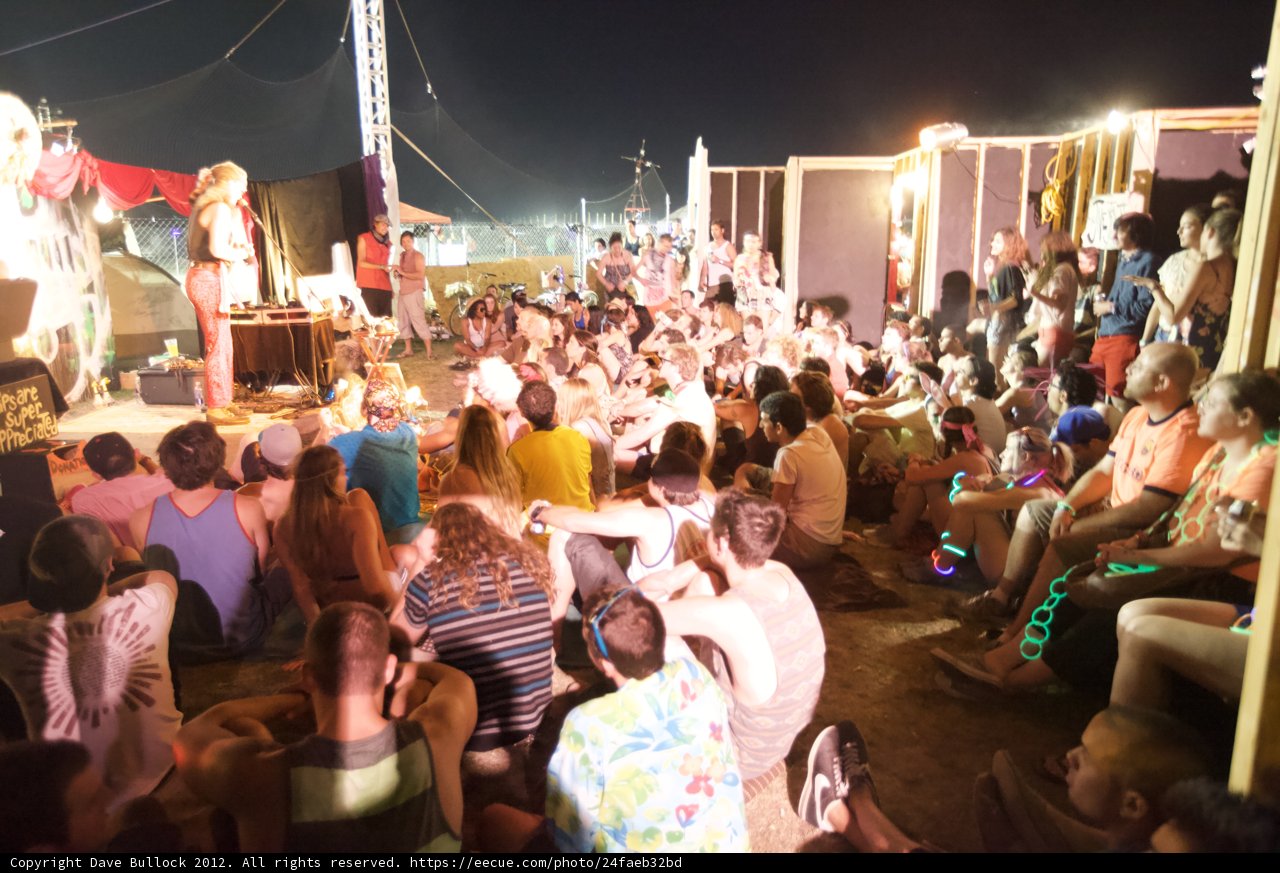 Nighttime Crowd at Coachella Festival