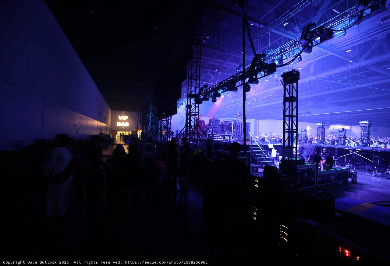 Wobbleland 2026 Festival Stage Side View at Night