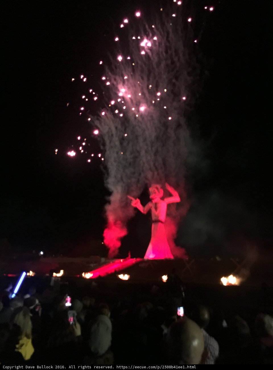 Fireworks Light Up the Night Sky Above Statue at Fort Marcy Ballpark
