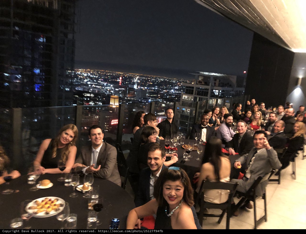 Elegant Evening Party with City Skyline Views