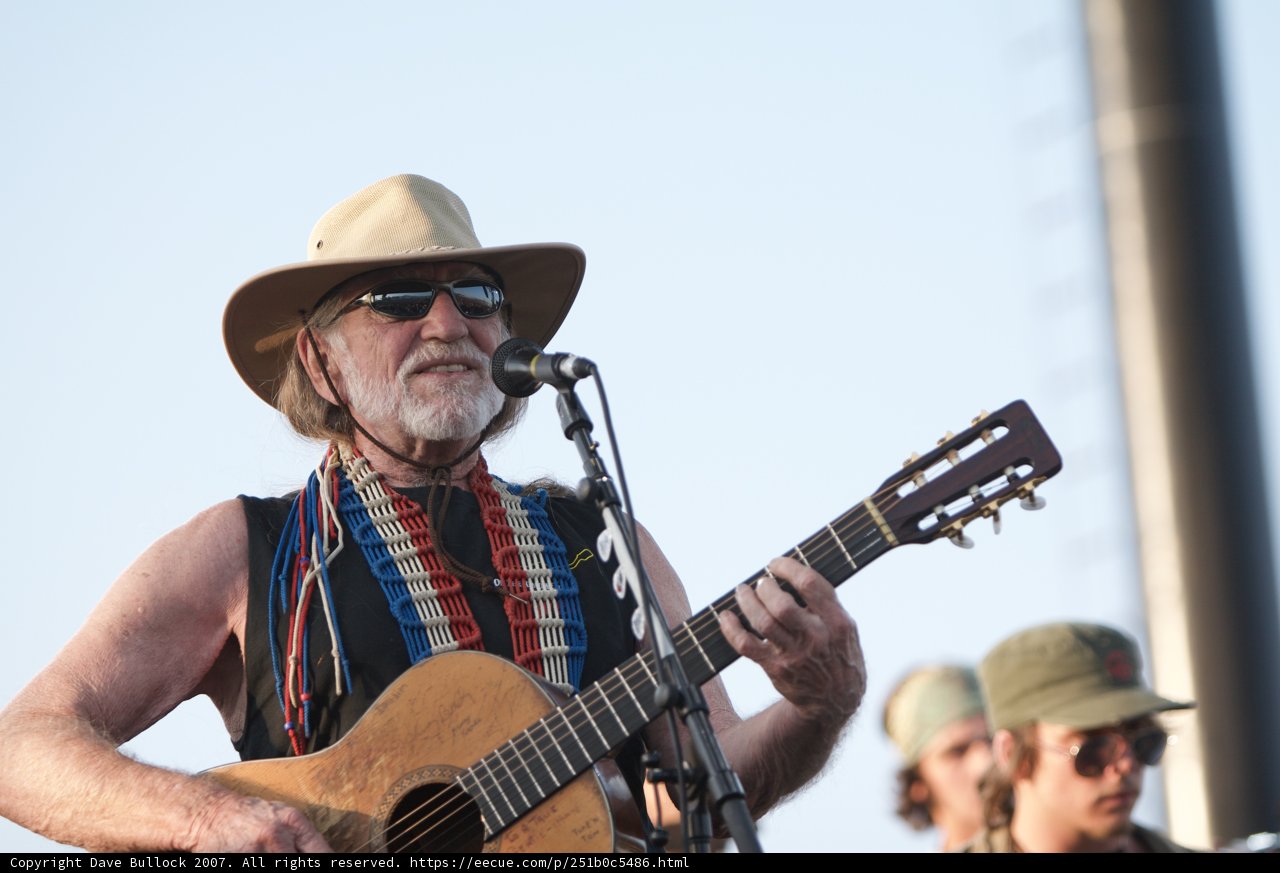 Willie Nelson Performs with Acoustic Guitar at Coachella 2007