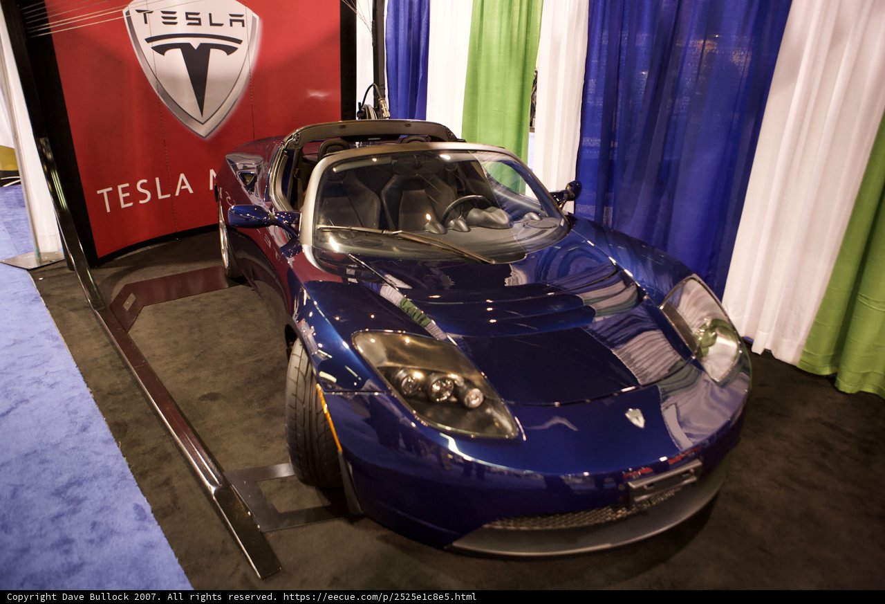Blue Sports Car on Display