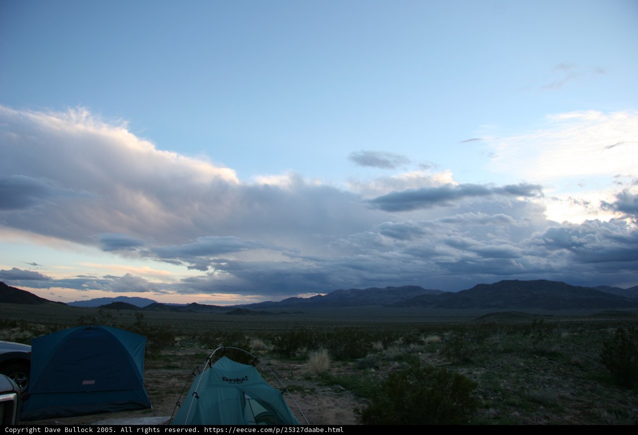 Mountain camping in the desert