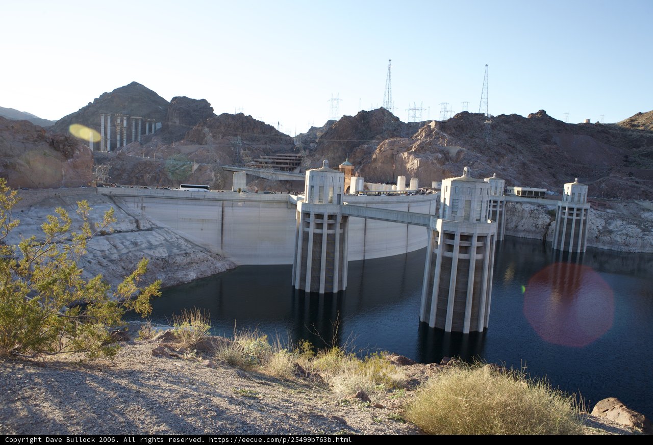 Magnificent Hoover Dam standing tall amidst pristine blue waters