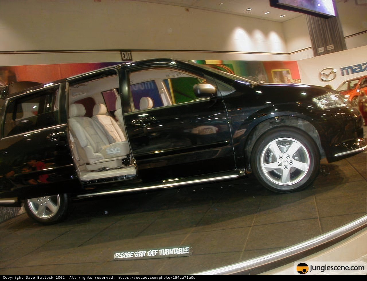 Black Minivan on Display