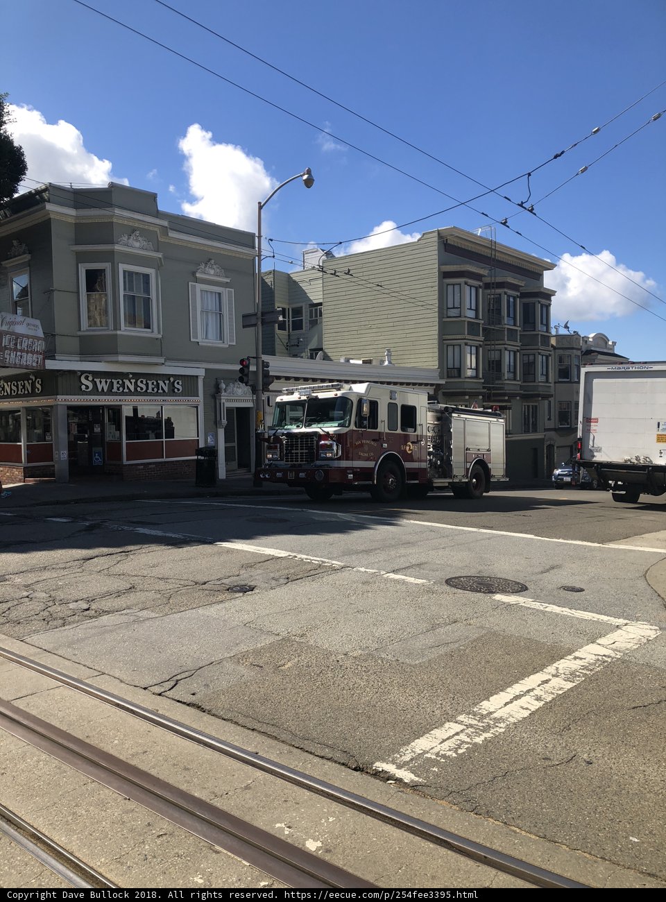 Fire Truck Parked in Urban Neighborhood