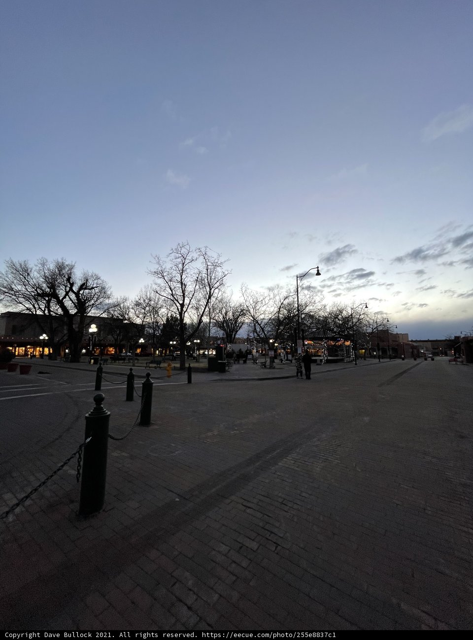 Dusk in Santa Fe's Plaza