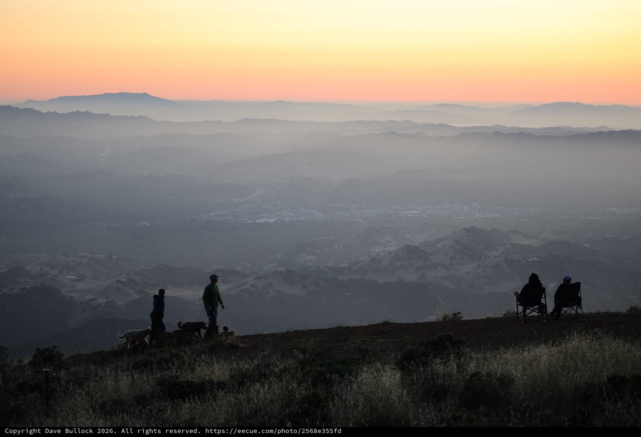 Golden Sunset Silhouettes Over Mount Diablo Valley