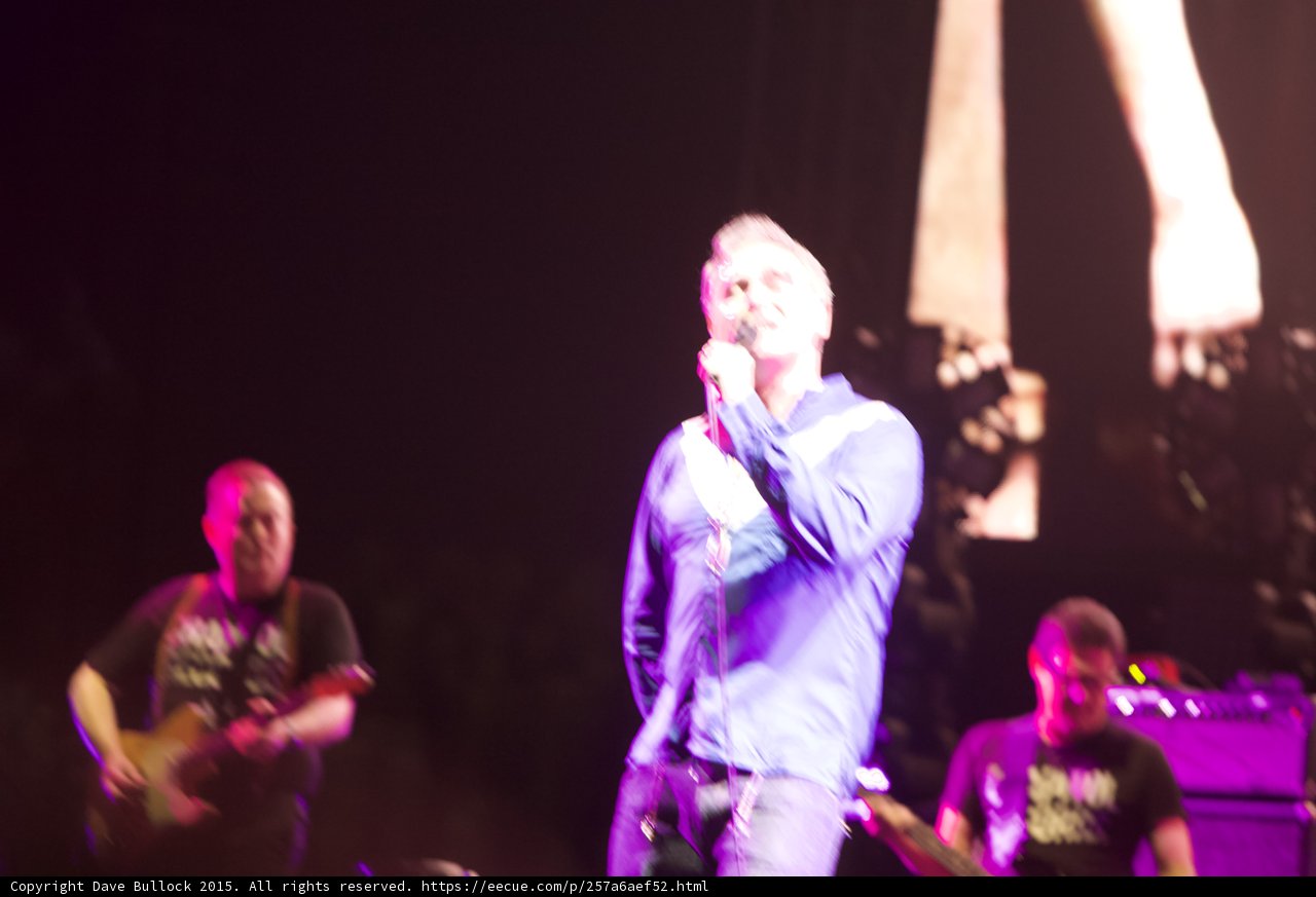 Morrissey Motion Blur Blue Shirt Band Bassist Guitarist Capitol Tees Smiths Dangling Hands Screen