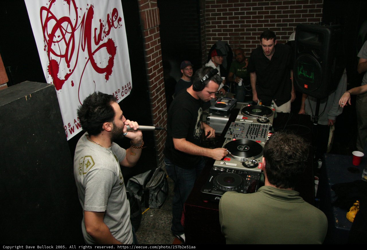 DJ Entertains Crowd in Urban Pub