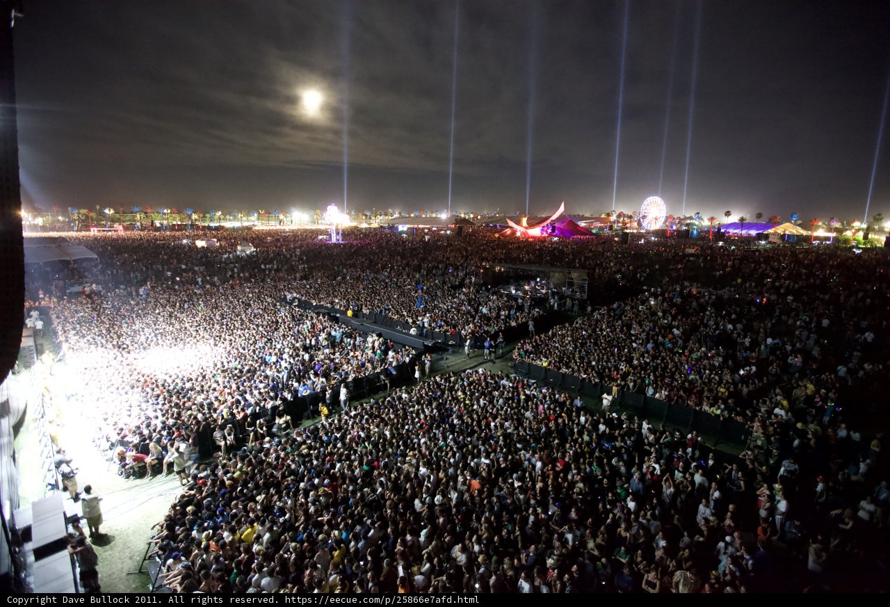 Coachella Crowd at Night