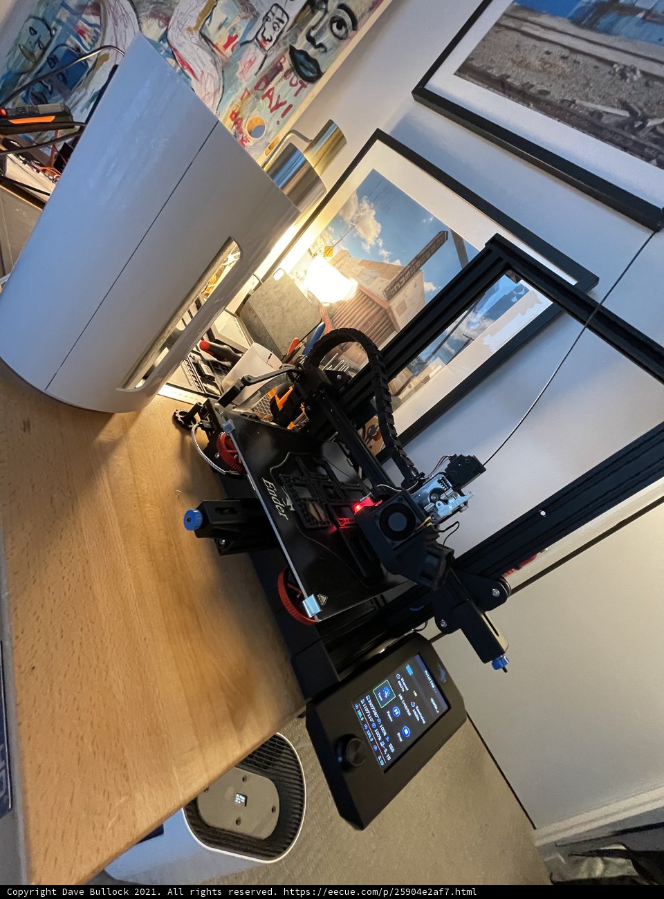 Modern Desk Setup with 3D Printer