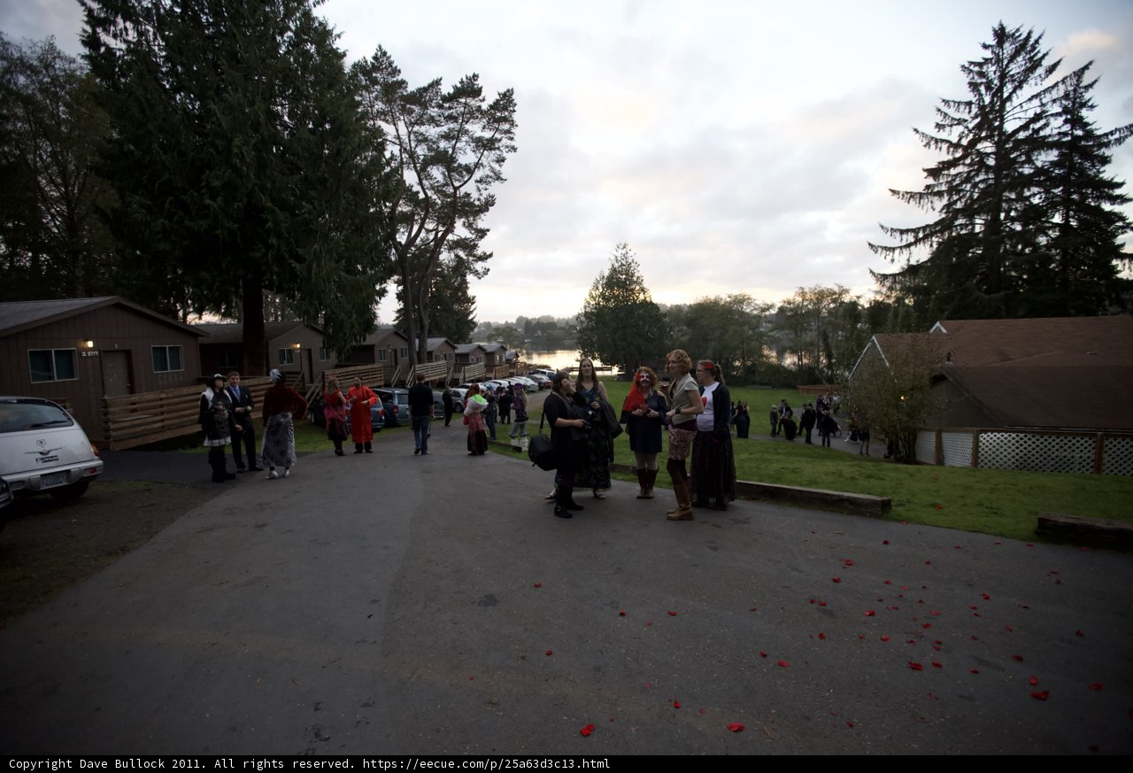 The Wickstrom Wedding Crowd by the Lake
