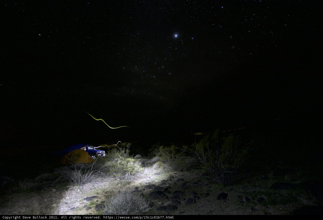 Illuminated Camping Tent in the Night Sky